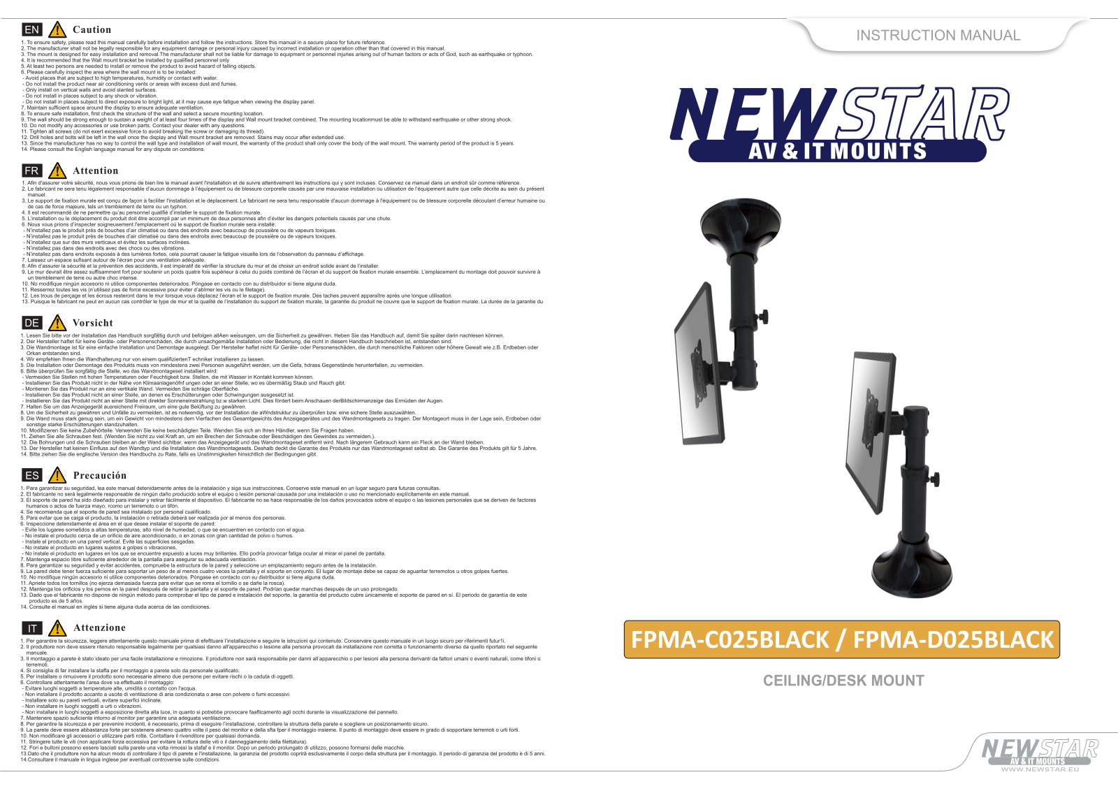 Newstar FPMA-D025BLACK User Manual