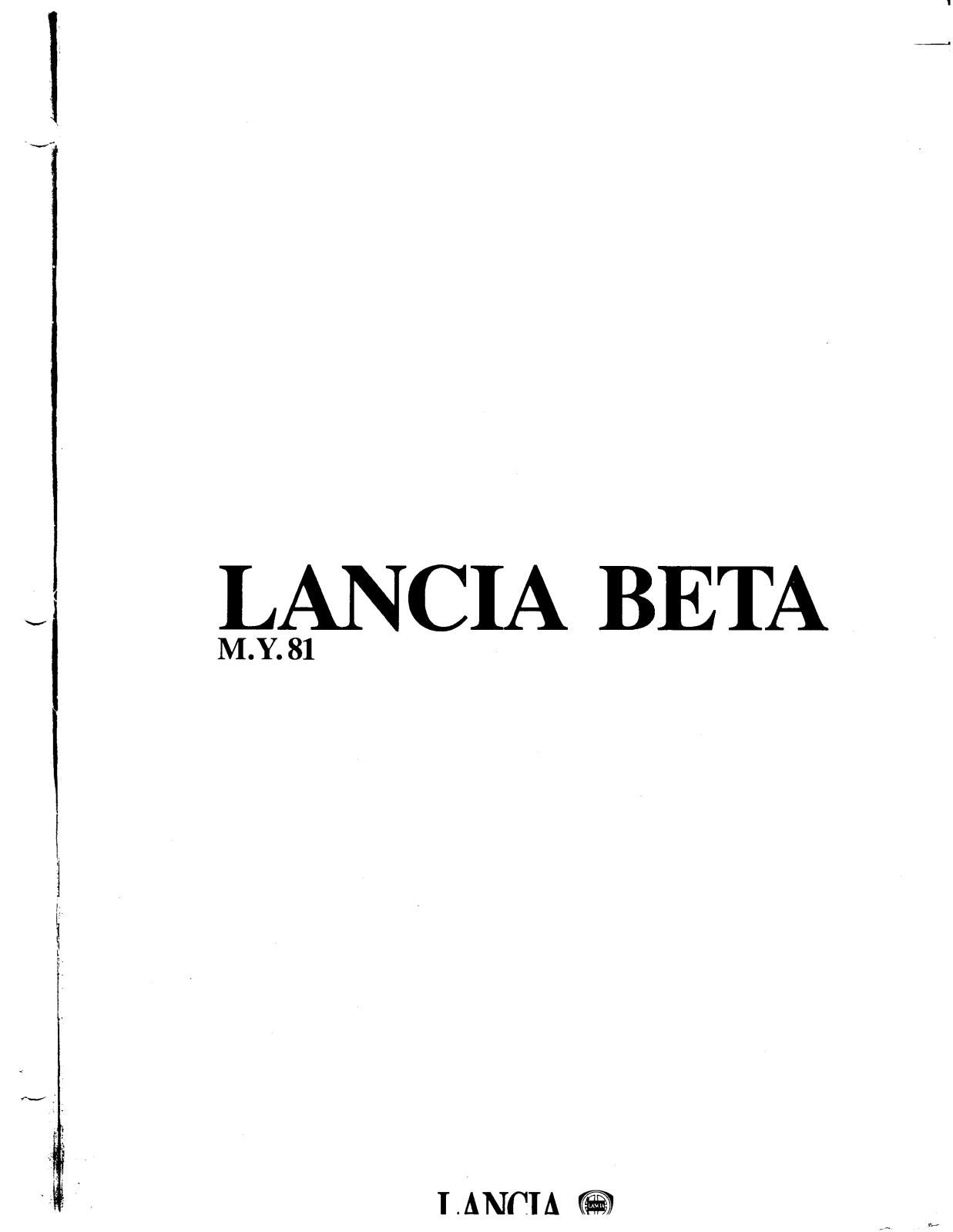 Lancia Beta 1981 User Manual