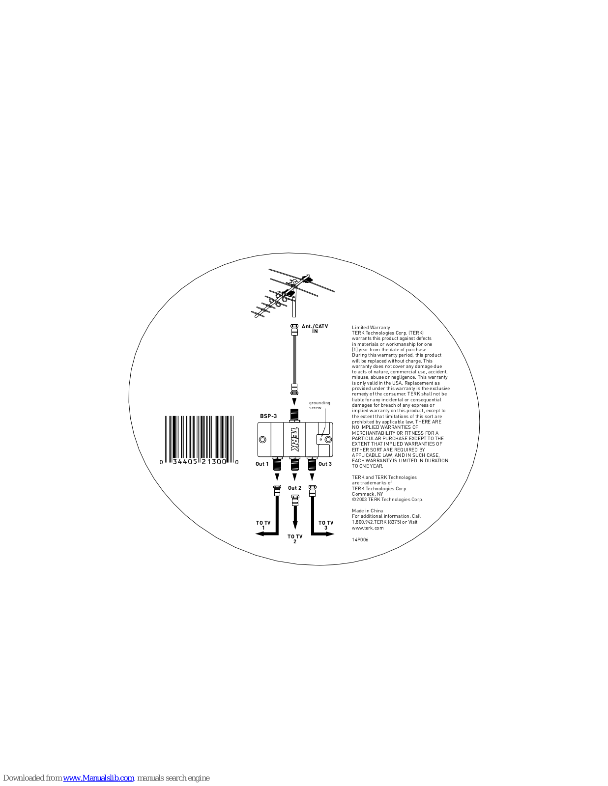 TERK Technologies BSP-3 Connections & Warranty