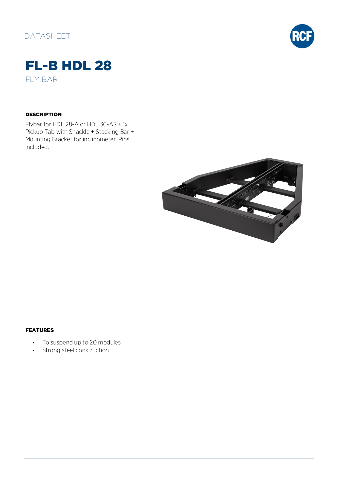 RCF FB-HDL28-W, FB-HDL28 Data Sheet