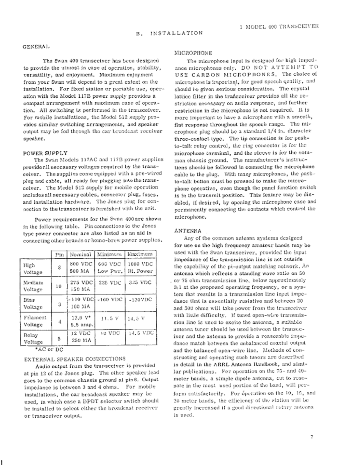 Swan 400 User Manual (PAGE 05)