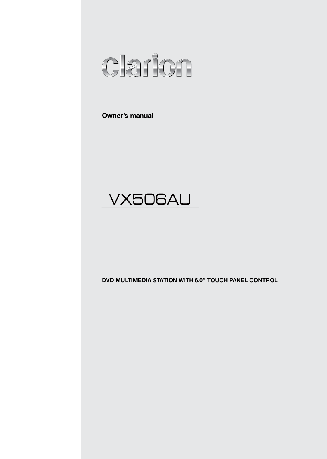 Clarion VX506AU User Manual