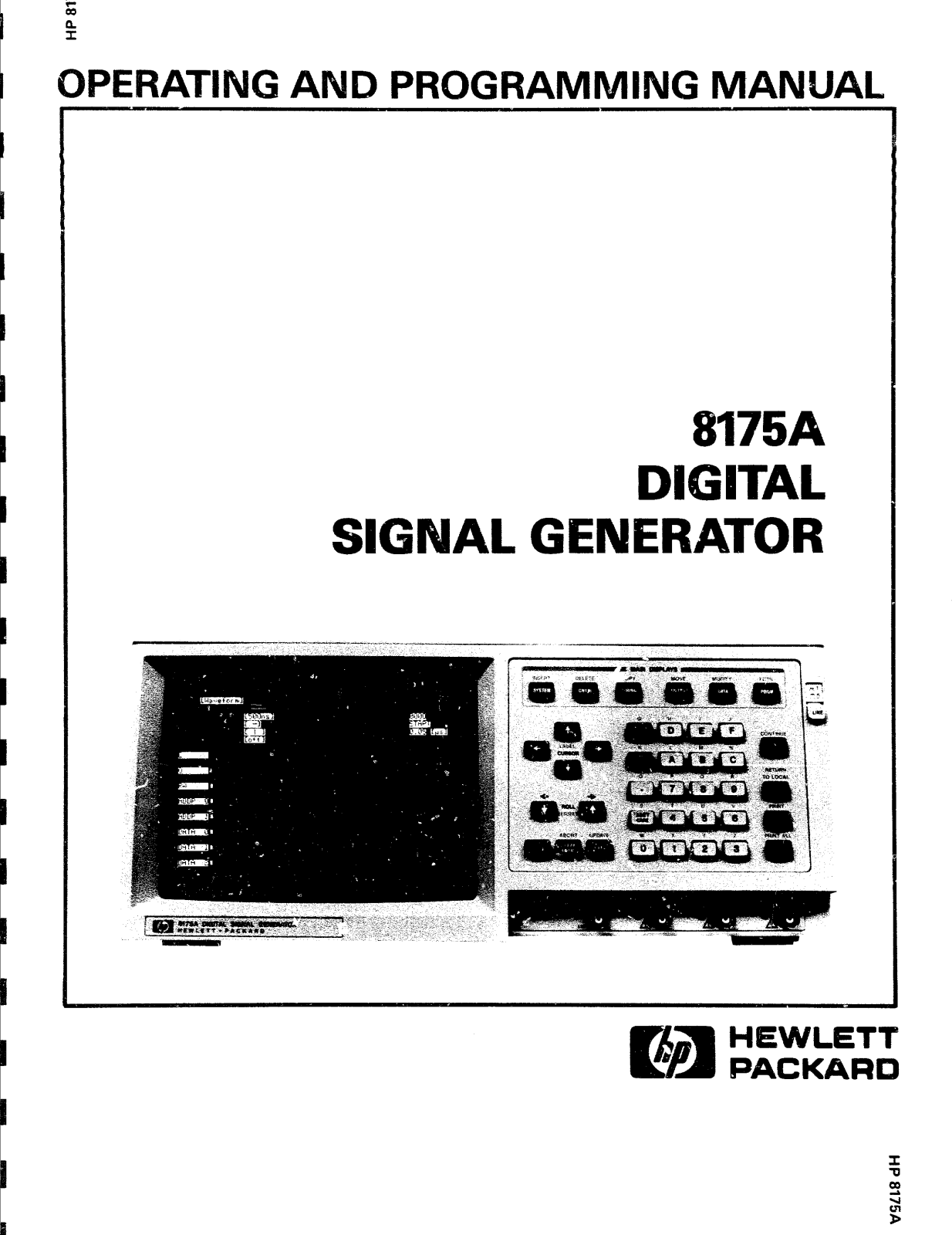 HP 8175A User Manual