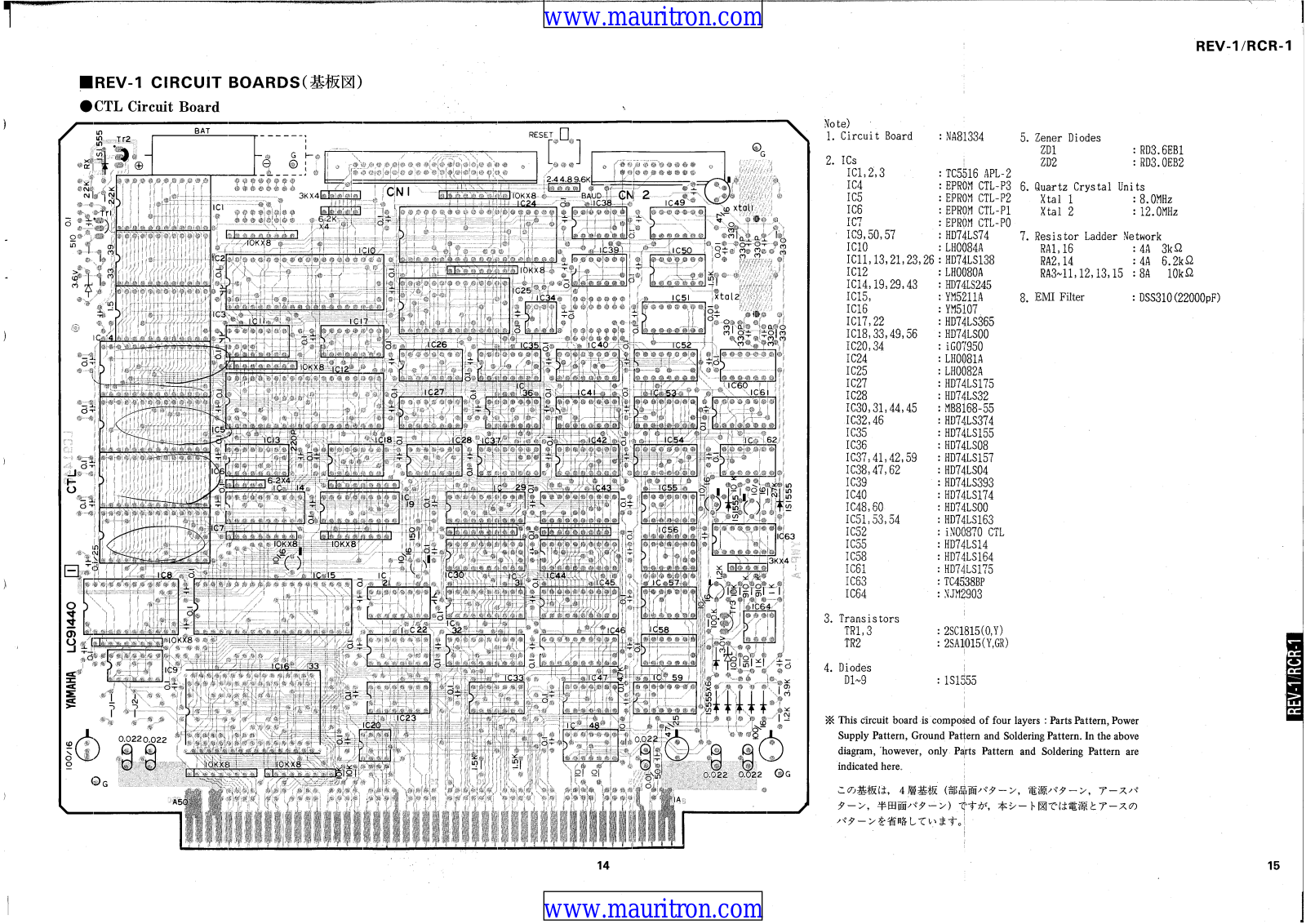 Yamaha REV1, PCB1 User Manual