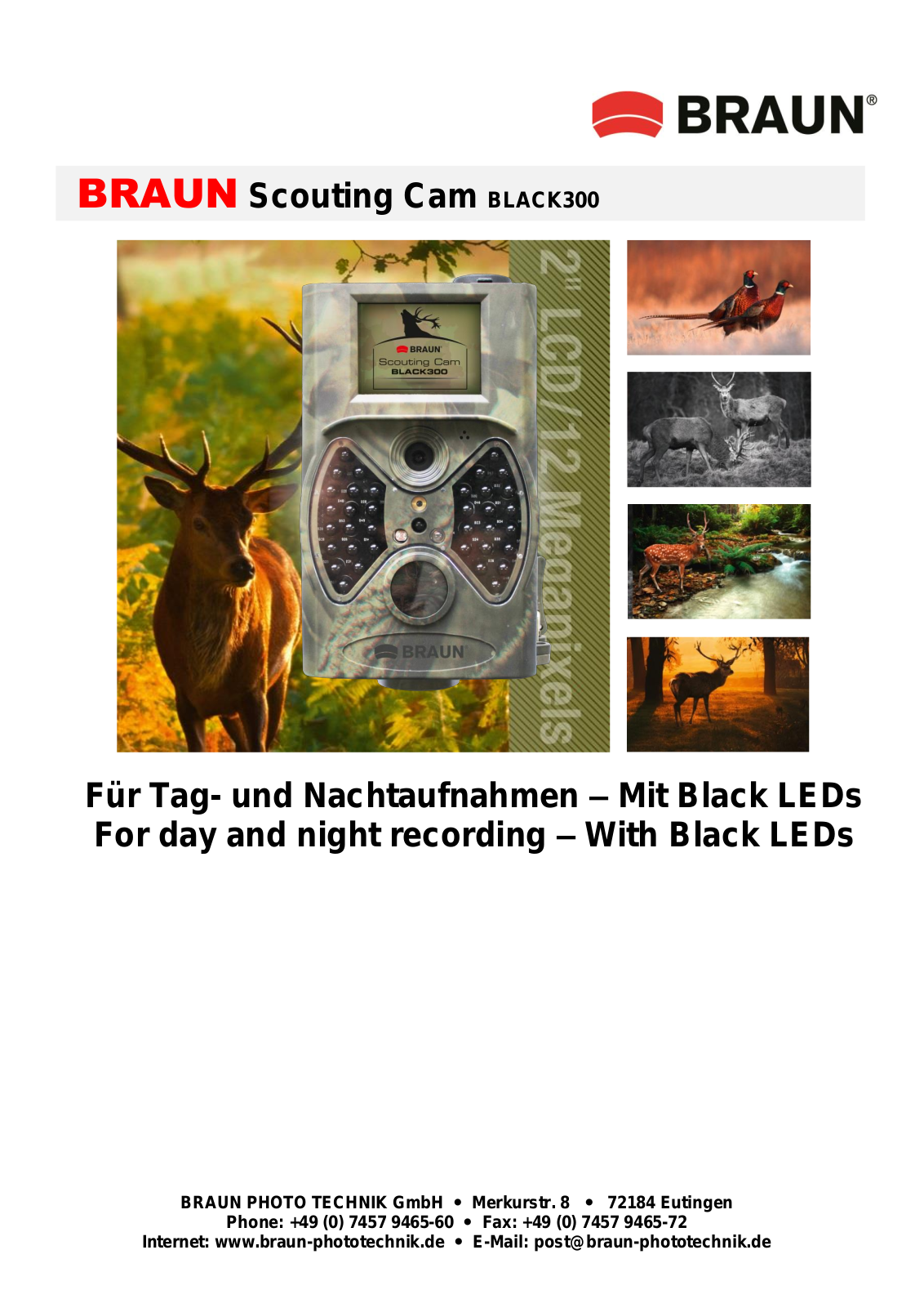 BRAUN Scouting Cam Black 300 User Manual