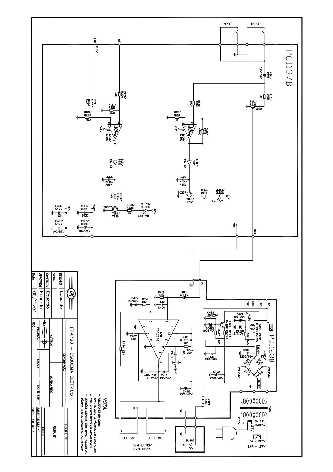 FRAHM FPA760 Schematic