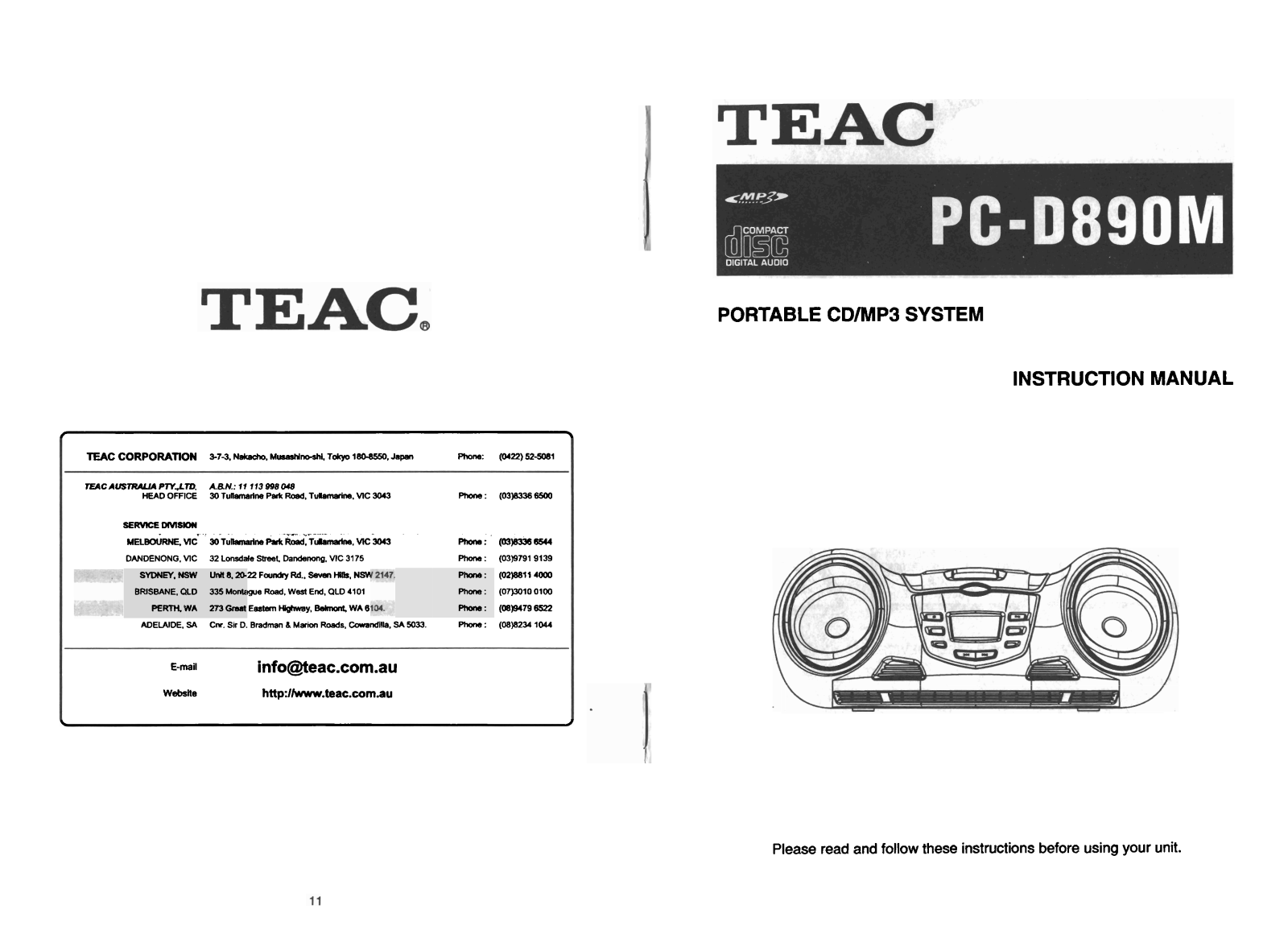 Teac PC-D890M Instruction Manual - ManualMachine.com