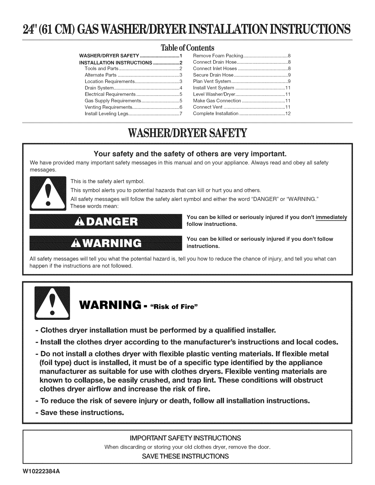 Whirlpool LTG5243DT8, LTG5243DQC, LTG5243DQB, LTG5243DQA, LTG5243DQ9 Installation Guide - ManualMachine.com