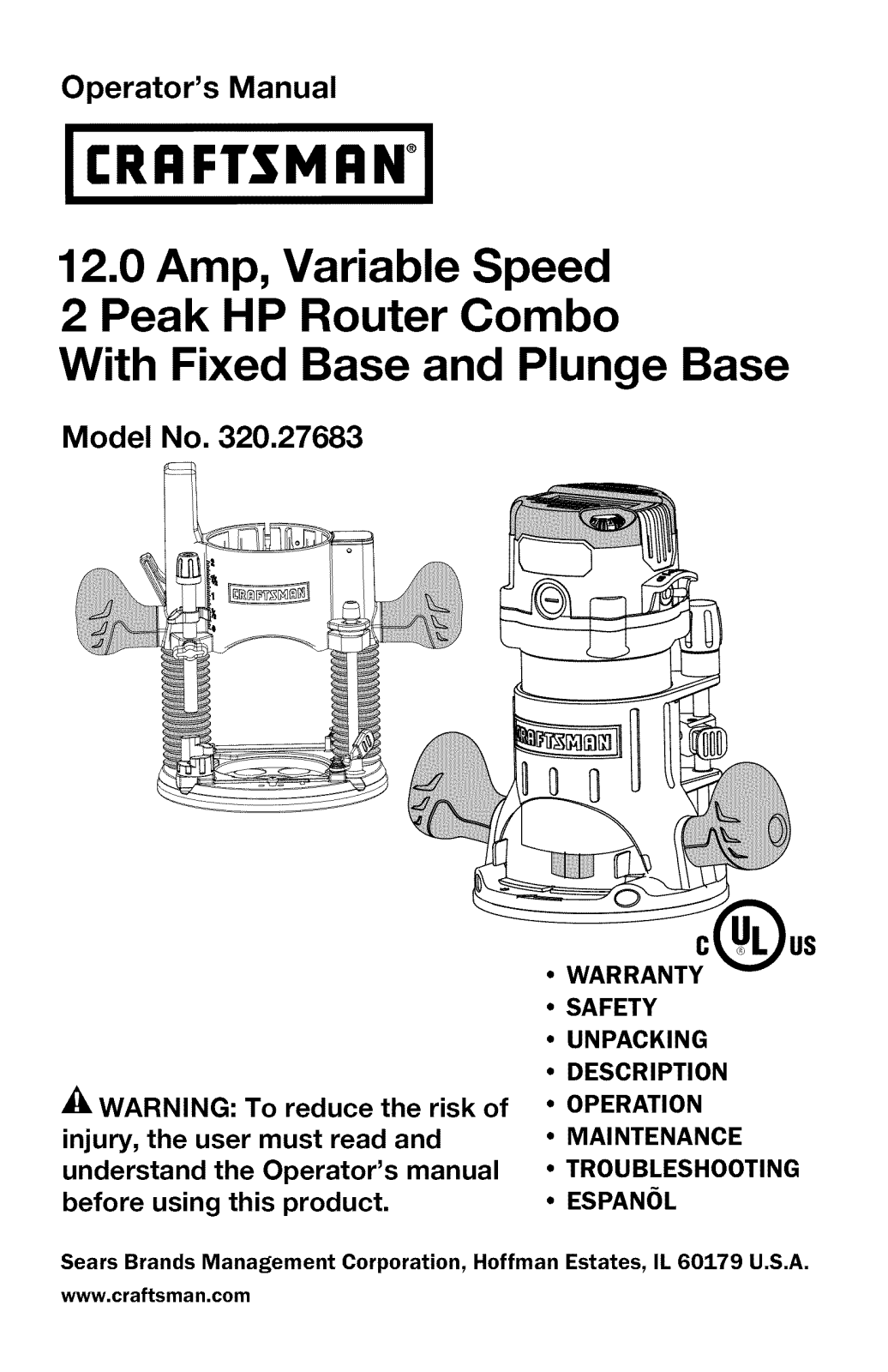 Craftsman 3202768300 Owner’s Manual