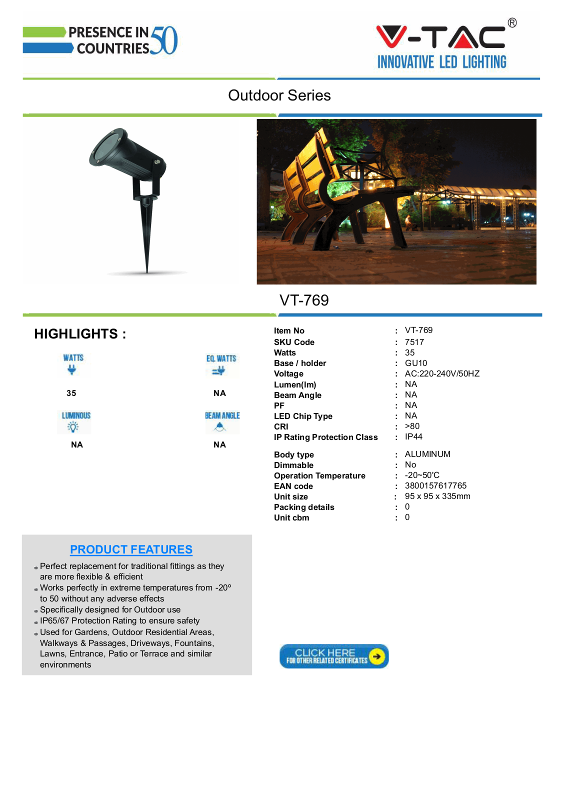 V-TAC VT-7517 Datasheet - ManualMachine.com