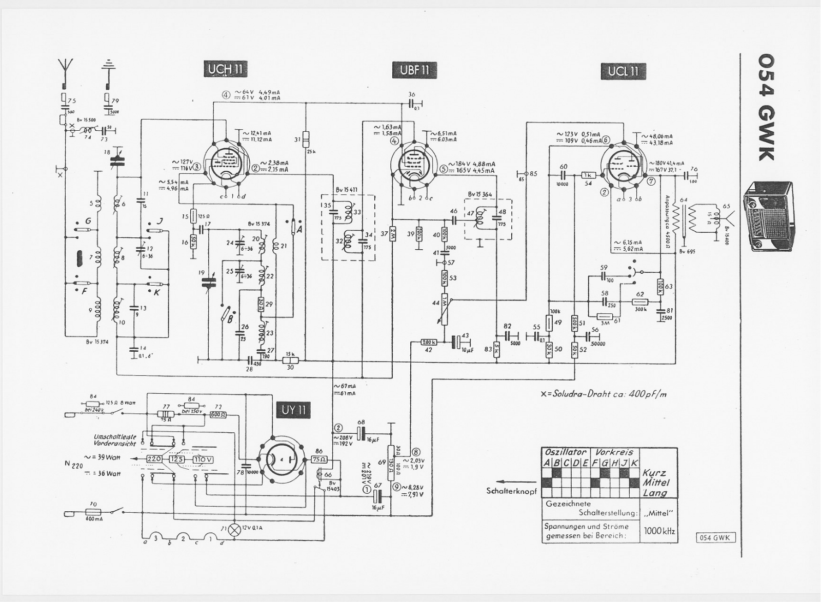 Telefunken 054-GWK Schematic