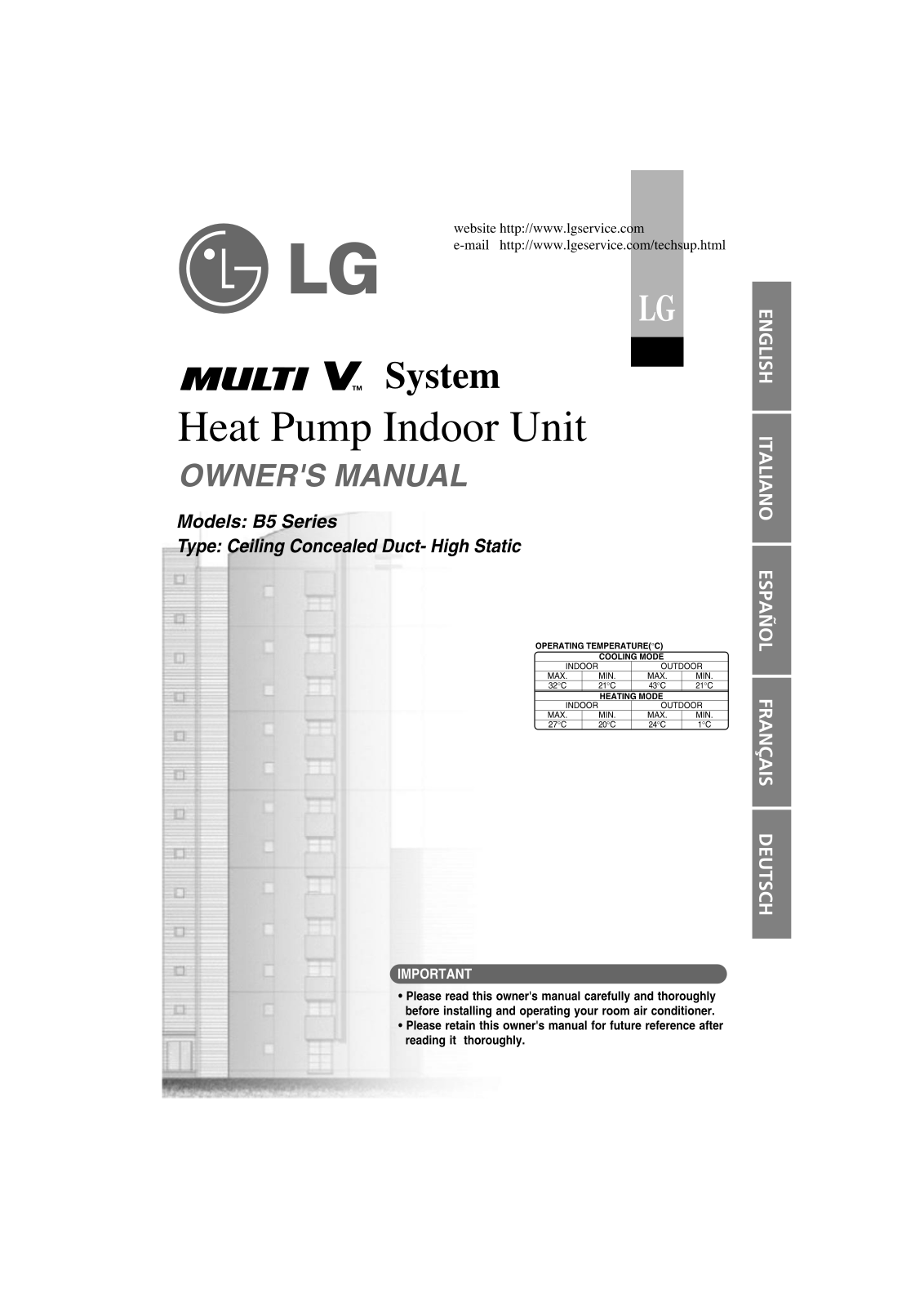 LG BRNU96GB5W0 Owner’s Manual