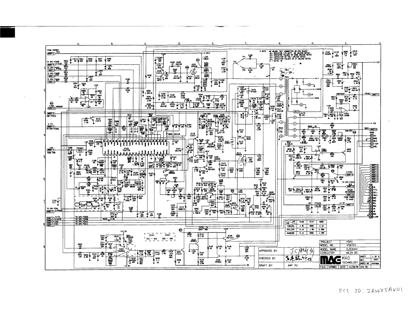 MAG IAWV5AV01 Schematic