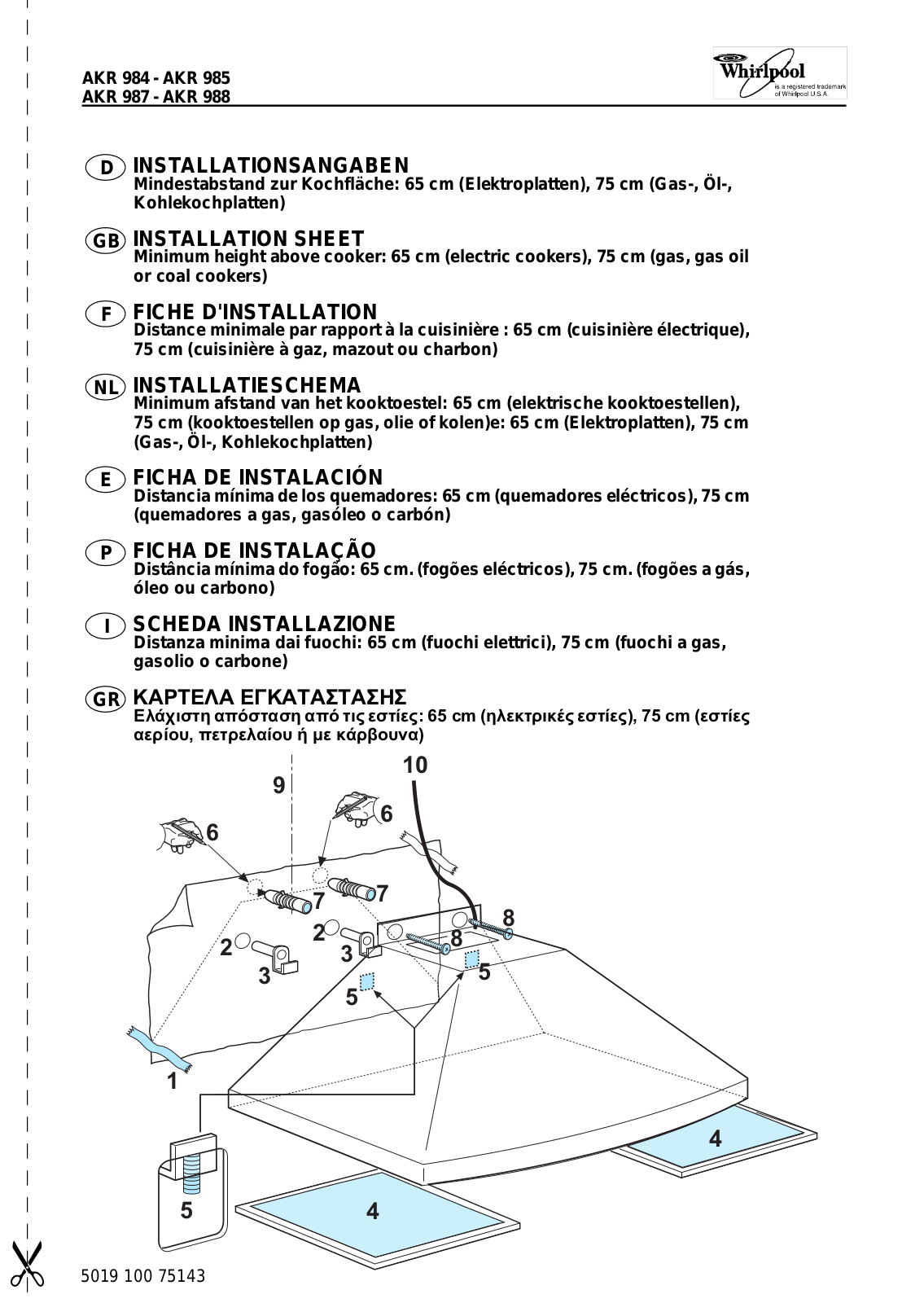 Whirlpool AKR 985 IX INSTRUCTION FOR USE