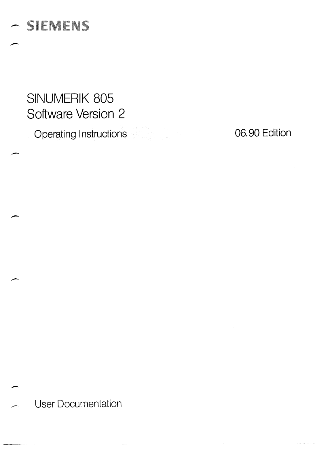 siemens 805 Instruction Manual