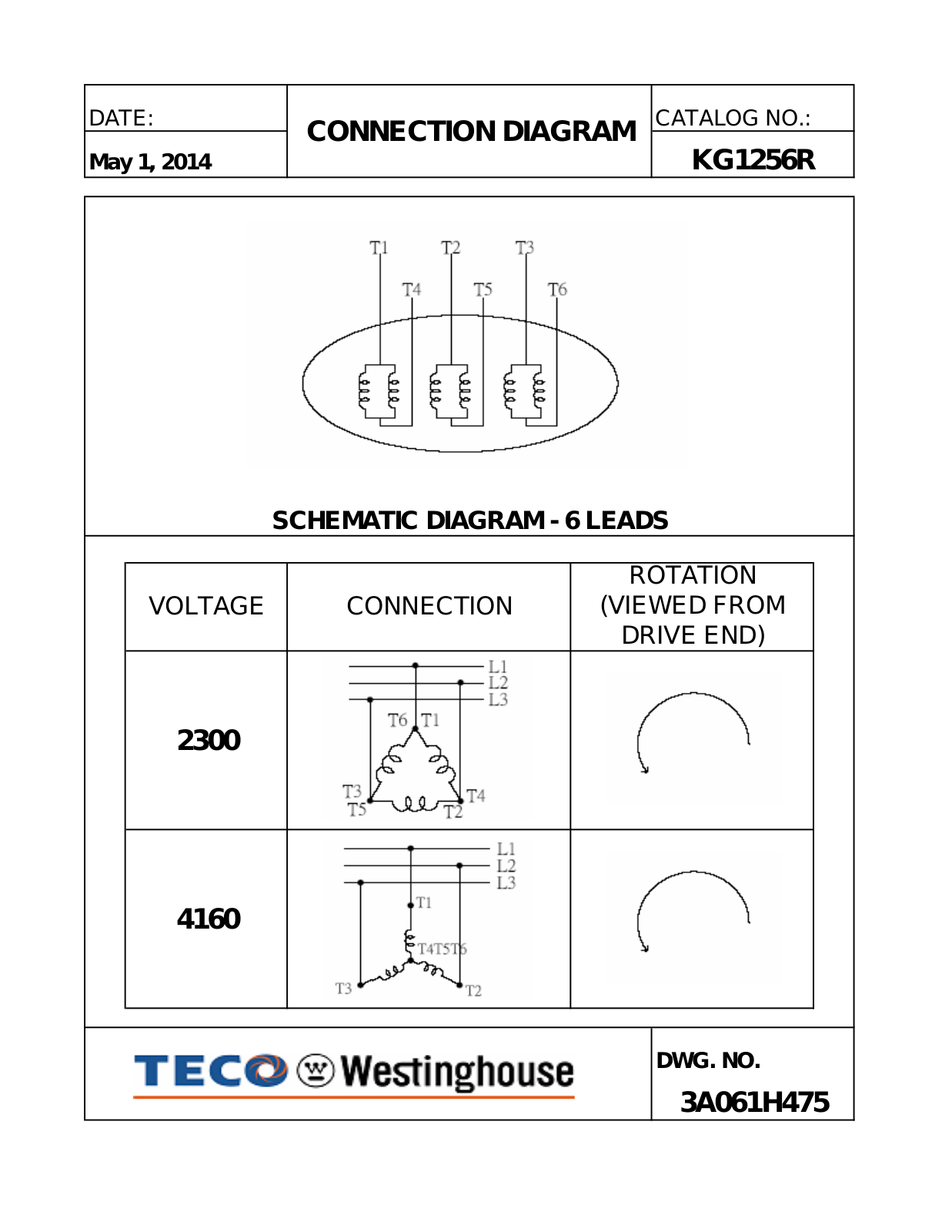 Teco KG1256R Connection Diagram