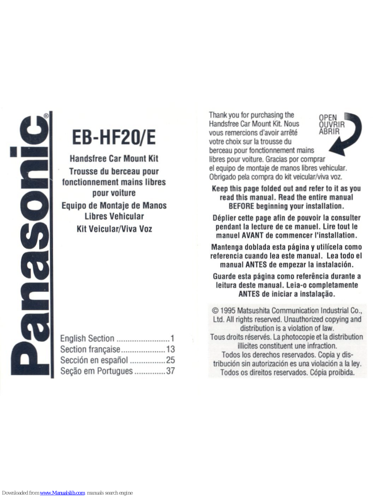 Panasonic EB-HF20 User Manual