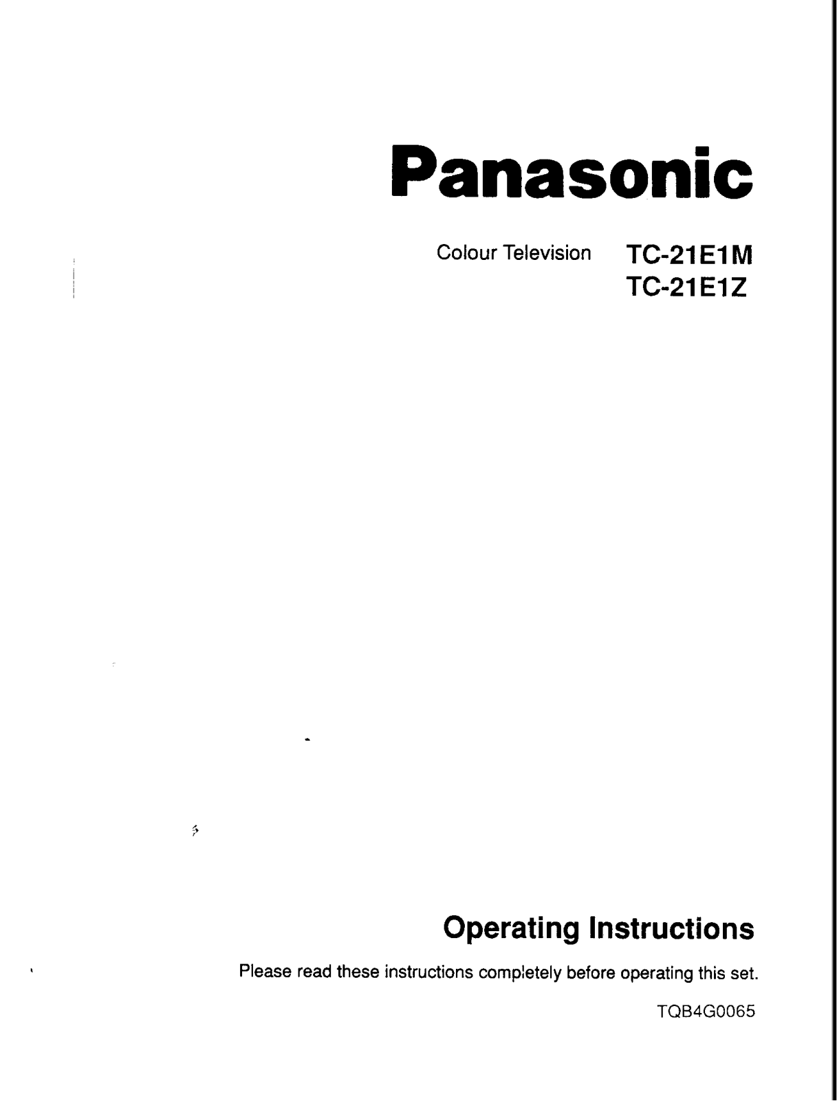 Panasonic TC-21E1Z Operating Instruction