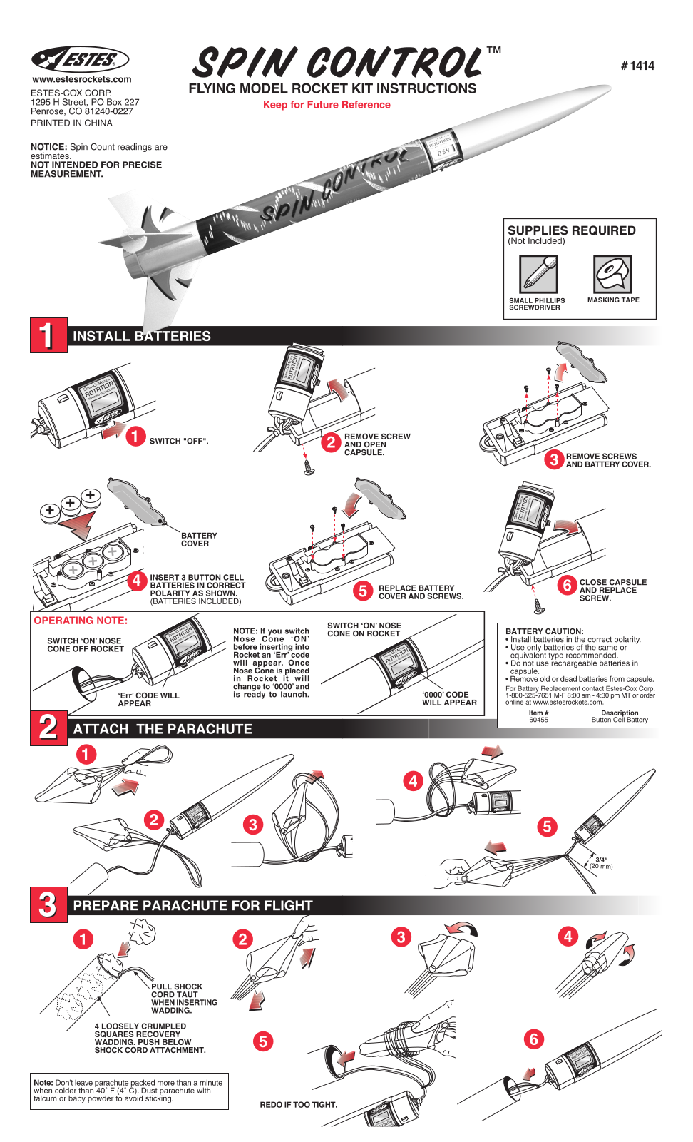 ESTES Spin Control User Manual