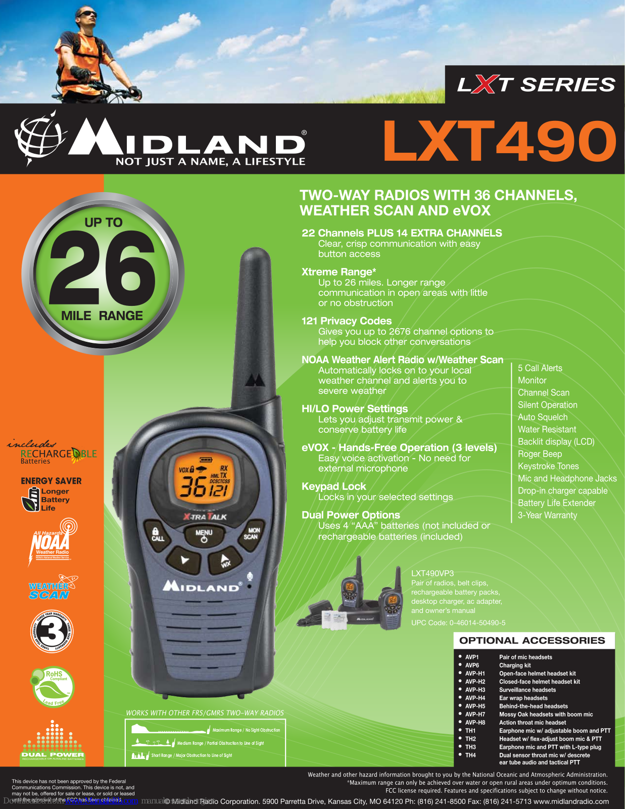 Midland LXT490VP3, LXT490 Specifications - ManualMachine.com