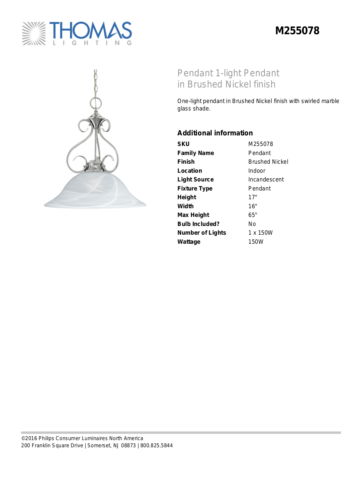 Thomas Lighting M255078 User Manual - ManualMachine.com