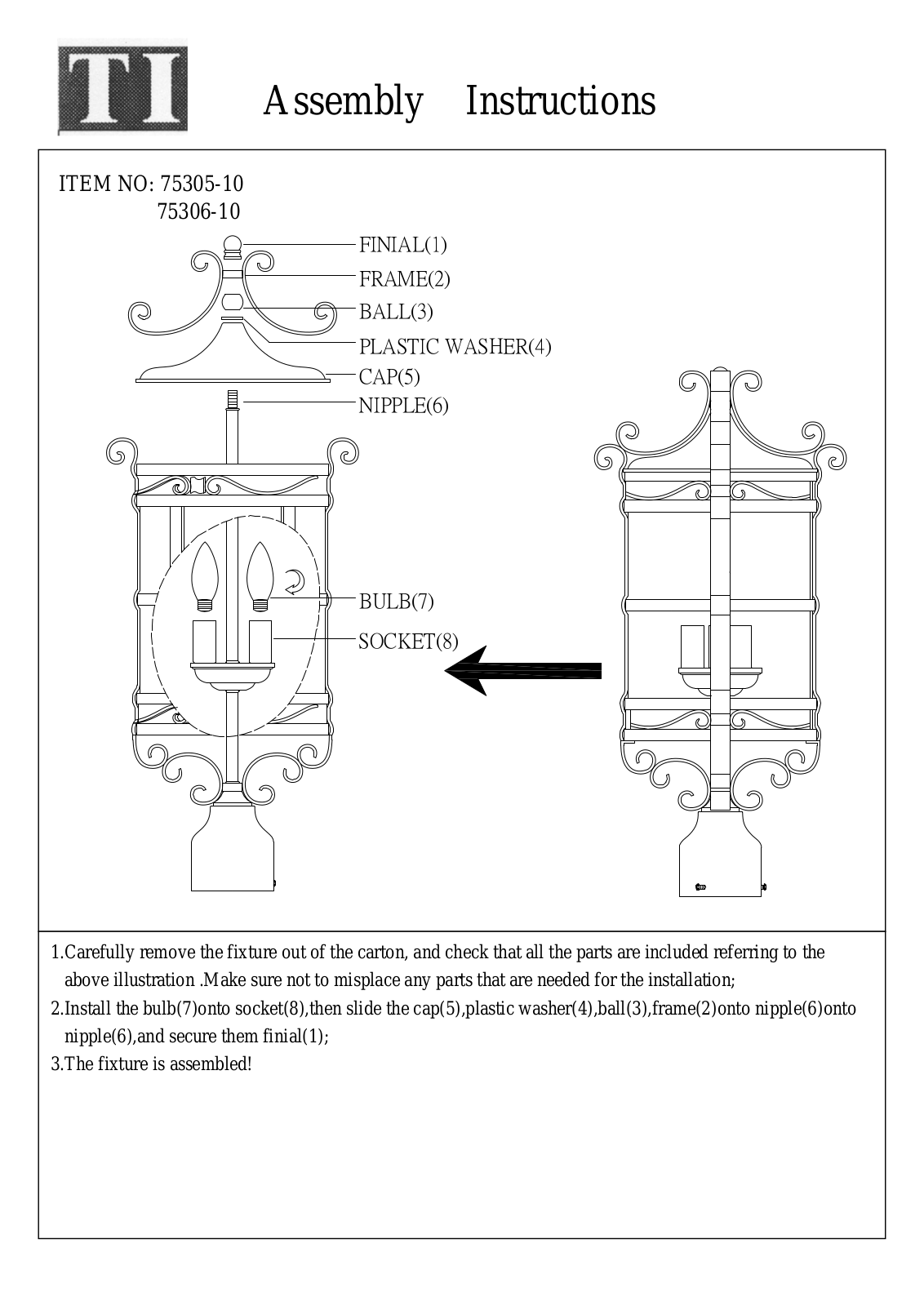 Triarch 75305-10 User Manual