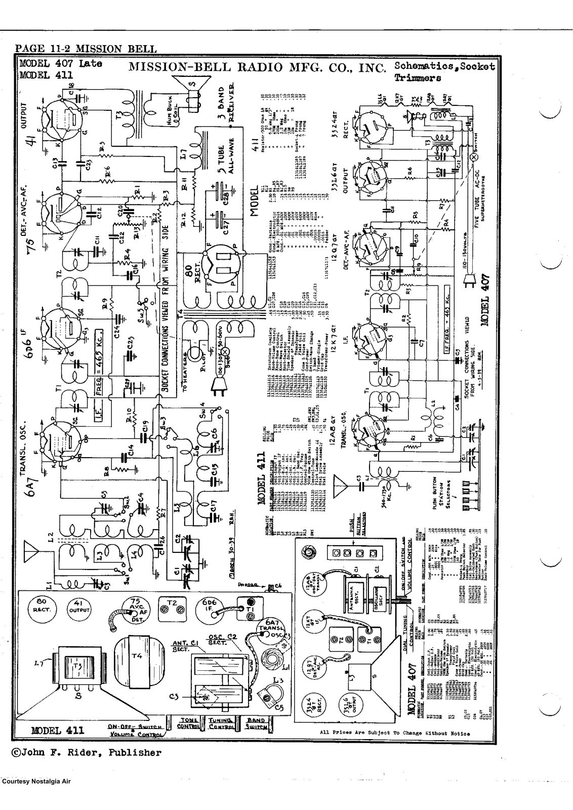 Mission Bell Radio 407 Schematic - ManualMachine.com