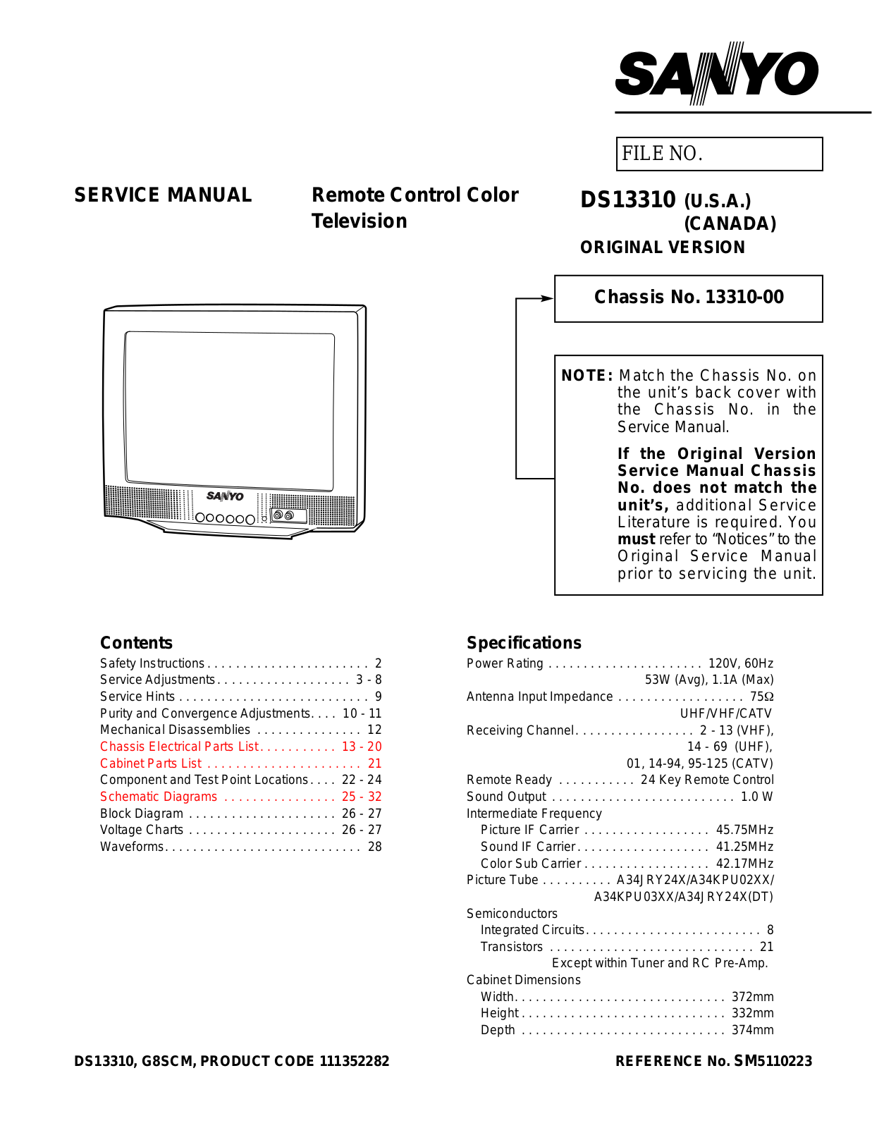 SANYO DS13310 Diagram