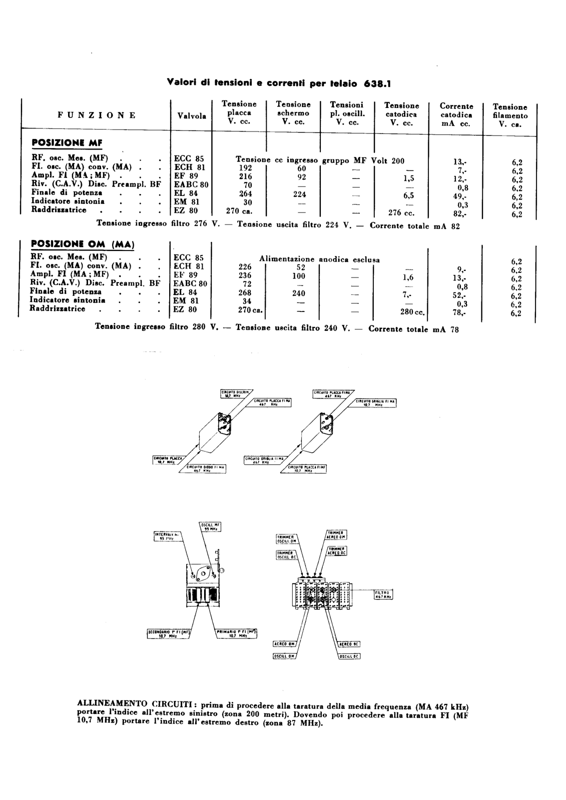 Voce Del Padrone Marconi 638, 638a, 1648 schematic