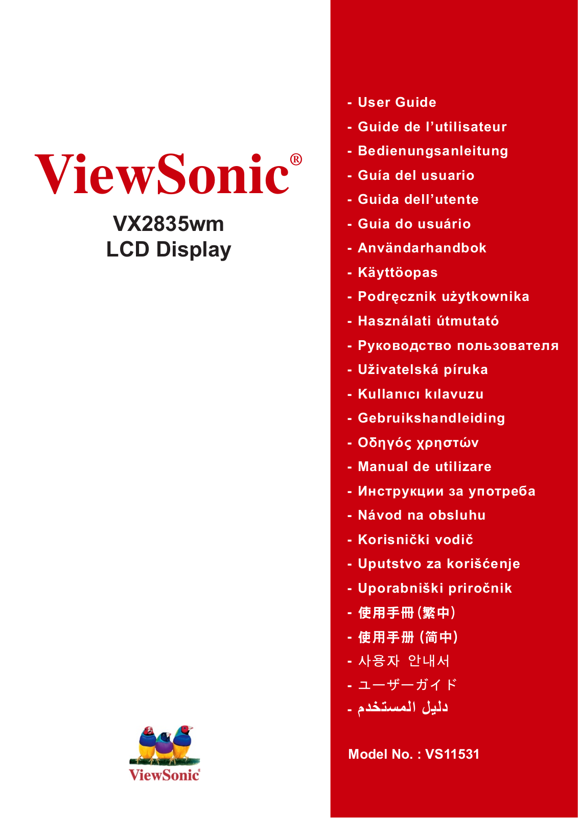 Viewsonic VX2835WM User Manual