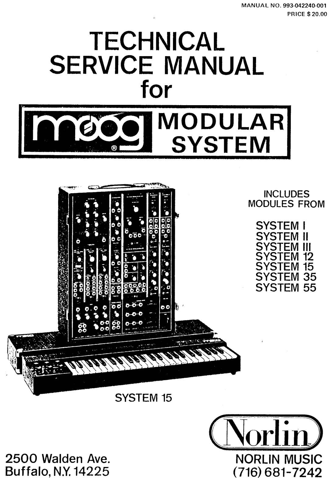 Moog Music System 55, System 12, System 35, System 15, System III Service Manual