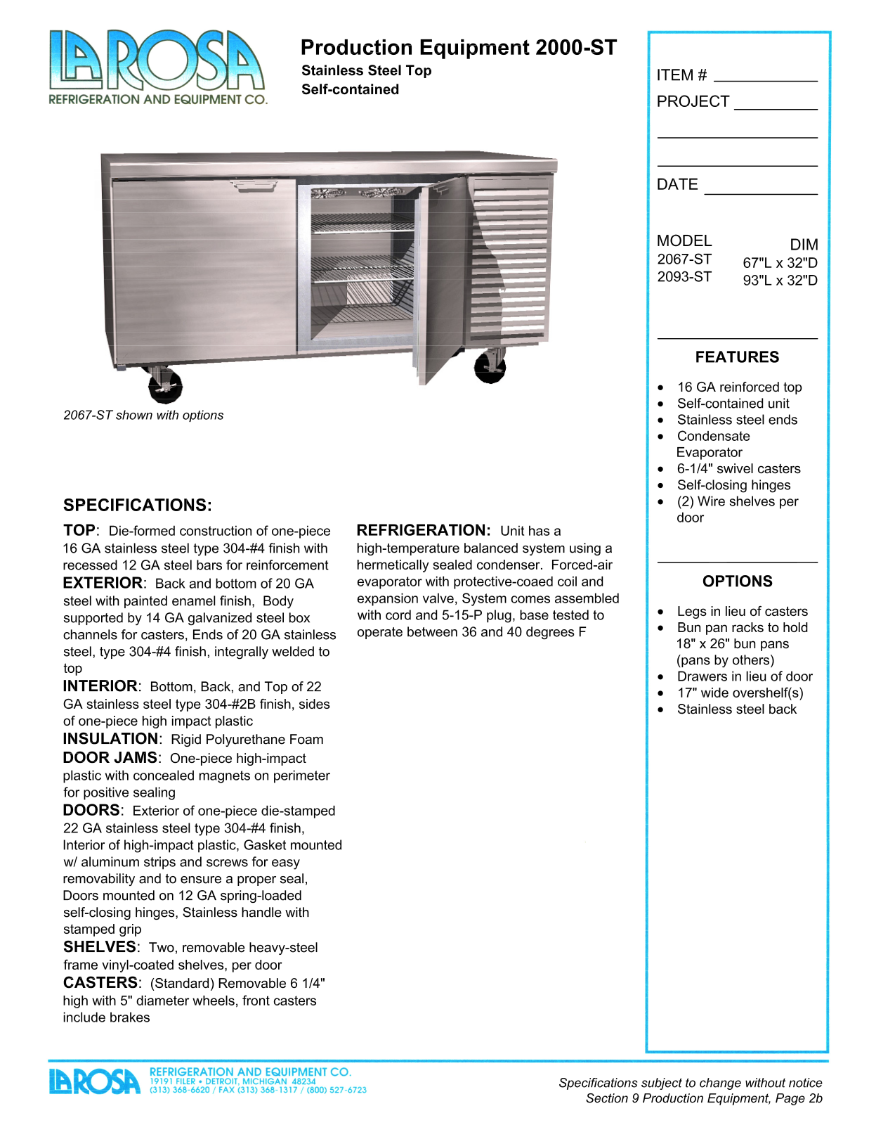 Larosa 2067-ST User Manual