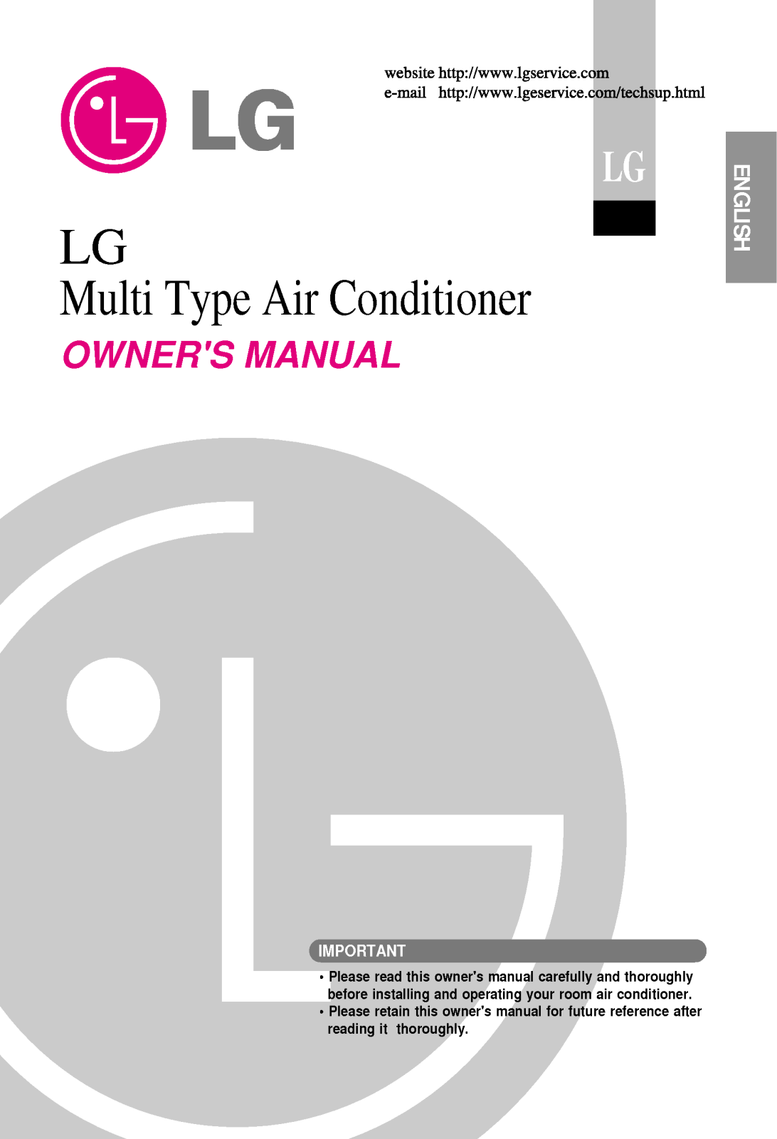 LG AMNC186D3D0, AMNC246D3W0, AMNC186D3C0, AMNC246D3C0, AMNC246D3R0 User Manual