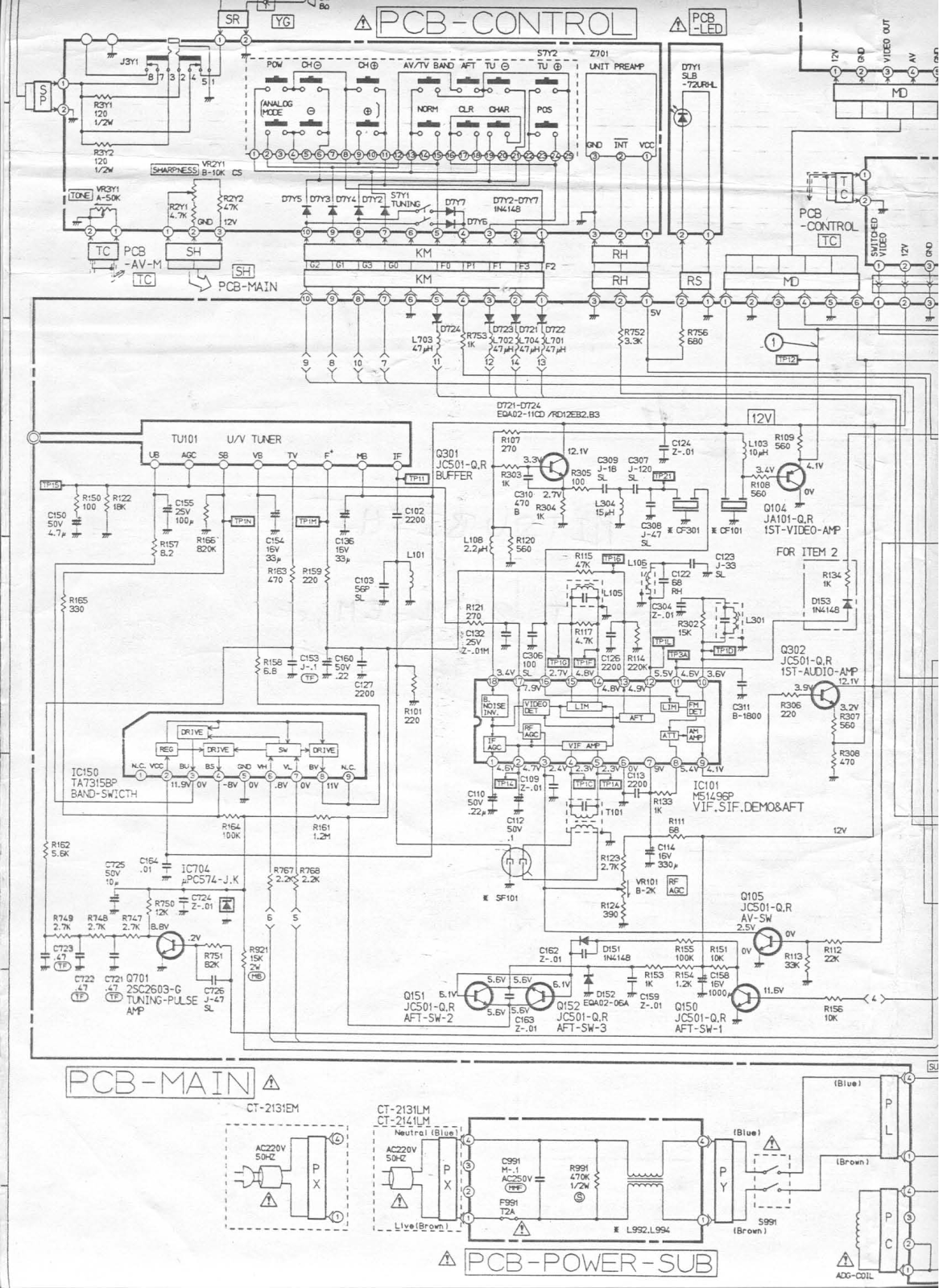 Mitsubishi CT-2131EM Schematic