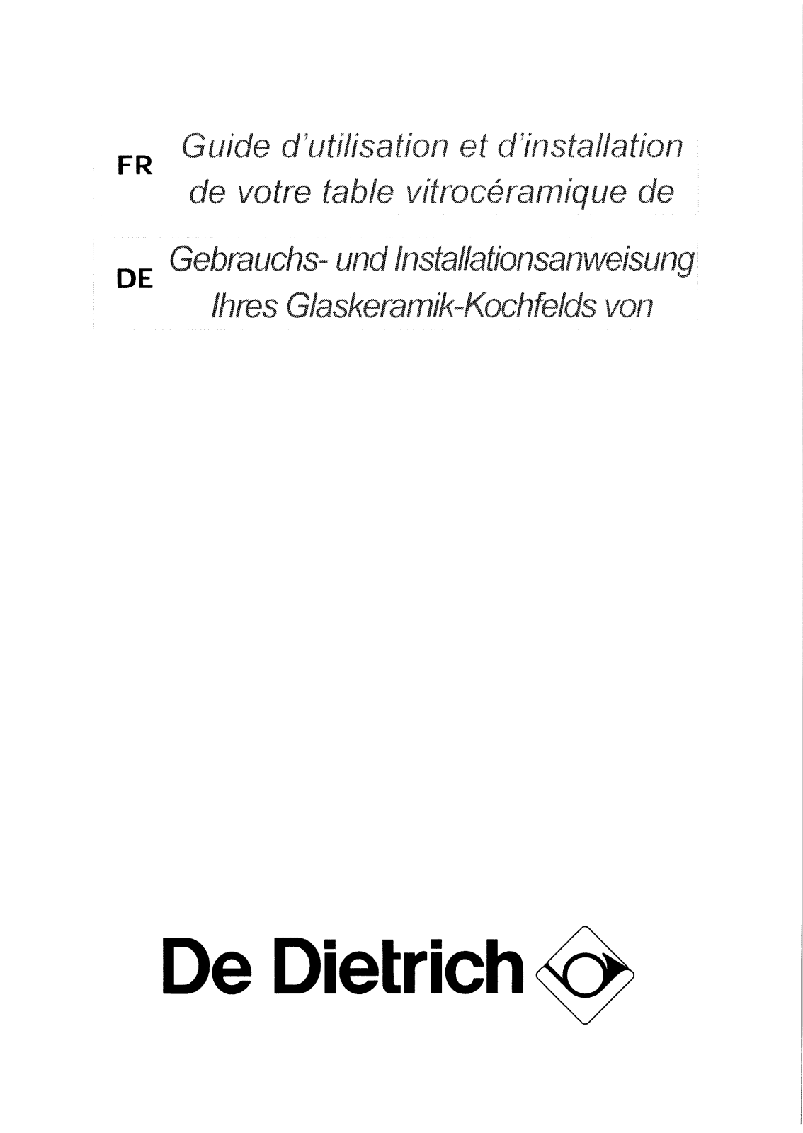 De dietrich DTV115JH1, DTV149JH1 User Manual