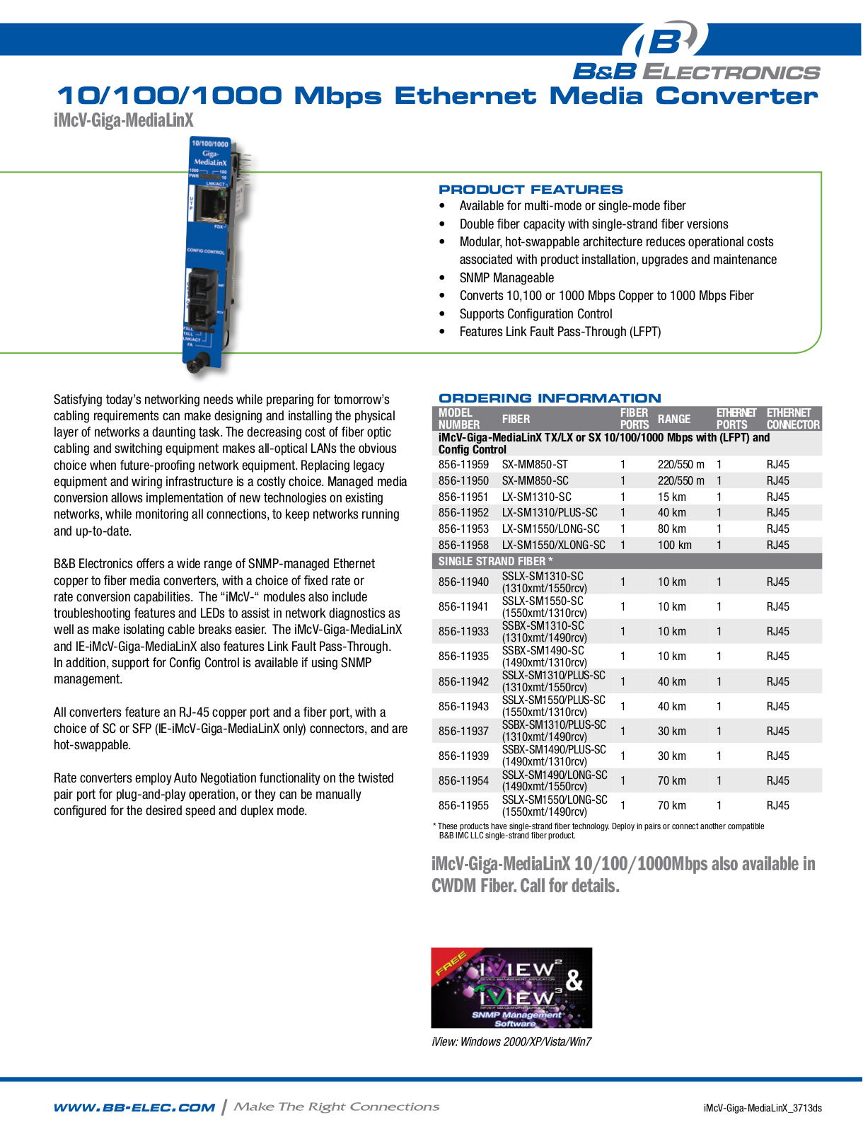 B&B Electronics 856-11933-59 Datasheet