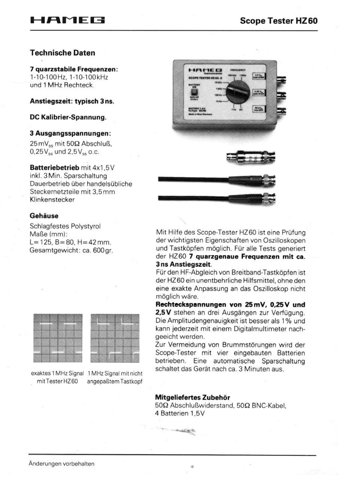 HAMEG HZ60 User Manual