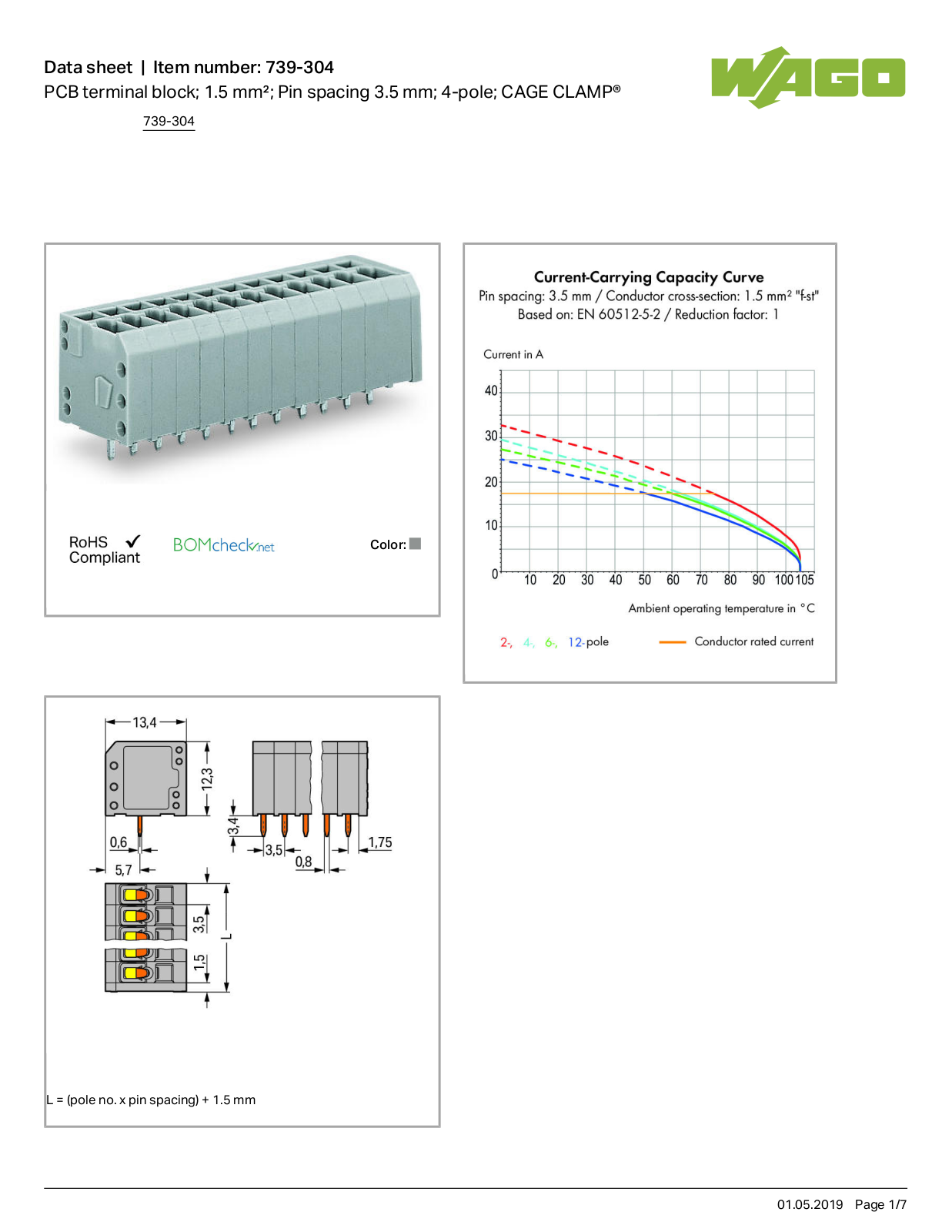 Wago 739-304 Data Sheet