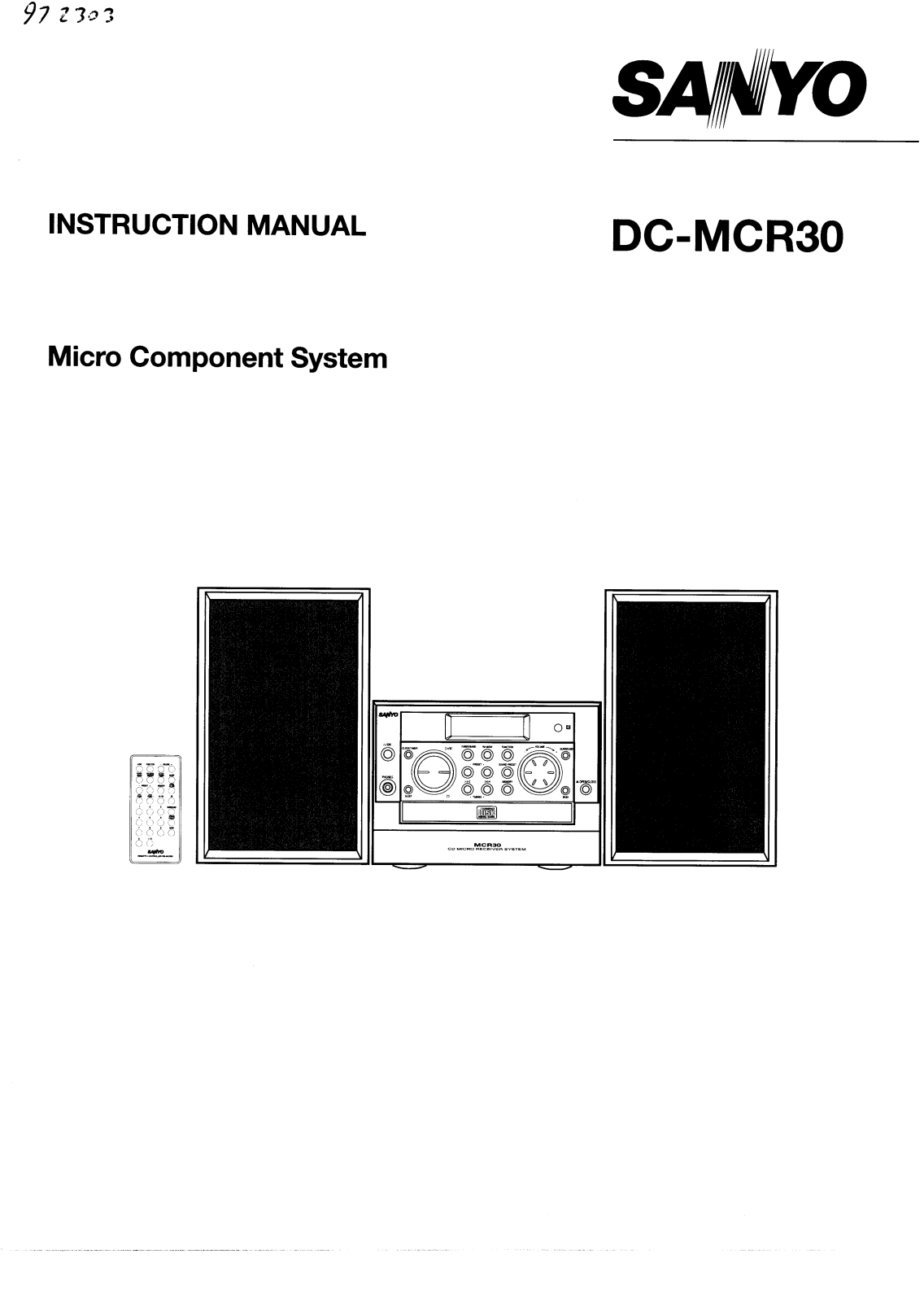 Sanyo DC-MCR30 Instruction Manual