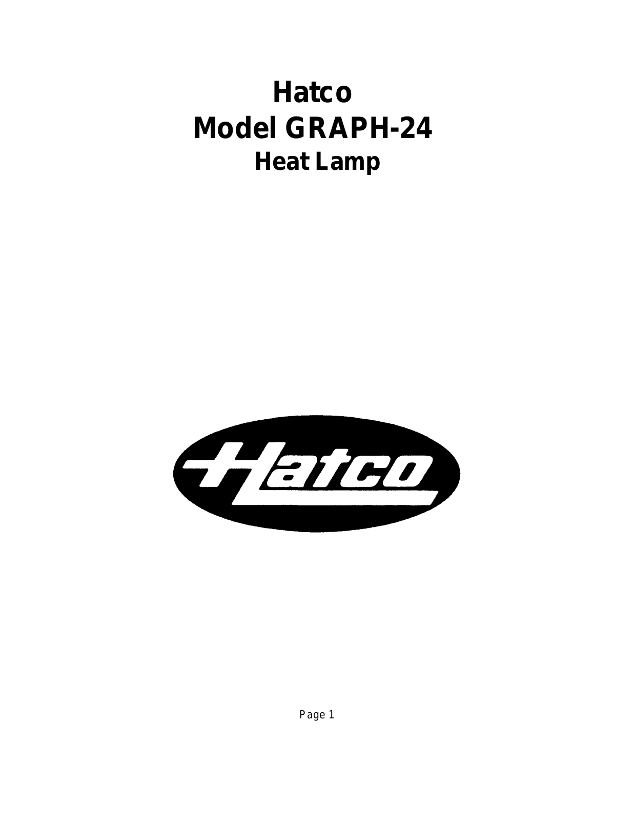 Hatco GRAPH-24 Installation Manual