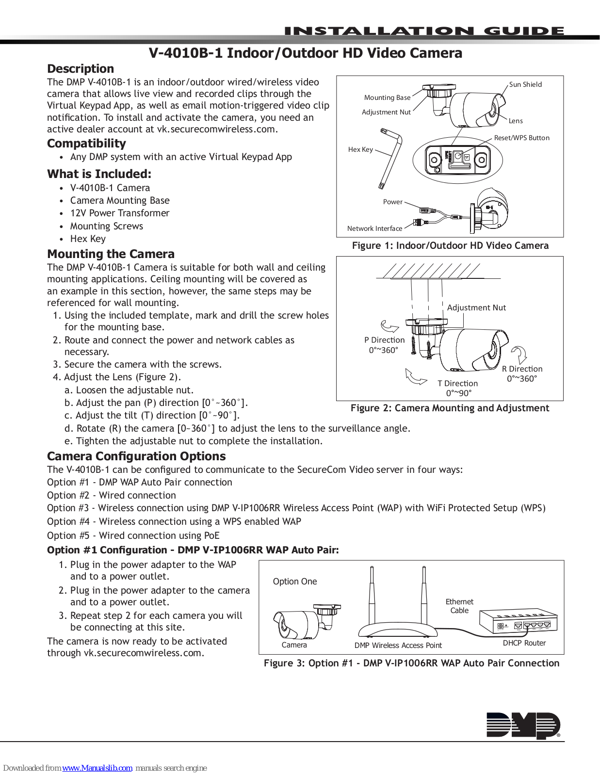 DMP Electronics V-4010B-1 Installation Manual