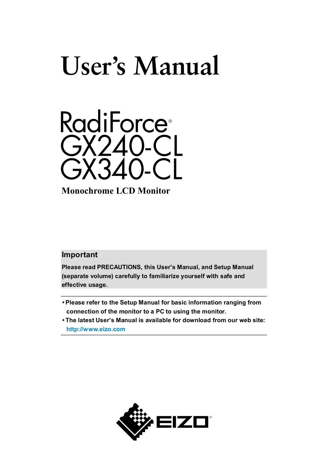 Eizo GX340-CL, GX240-CL User Manual