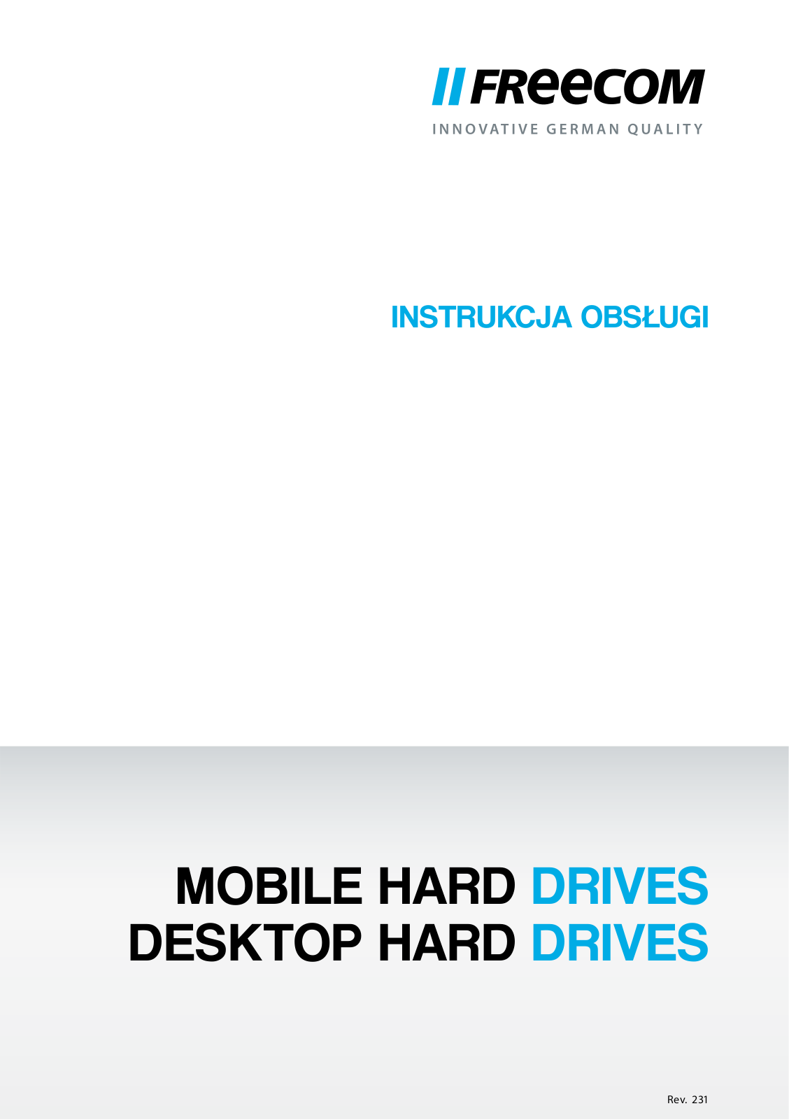 Freecom MOBILE HARD DRIVES, DESKTOP HARD DRIVES User Guide