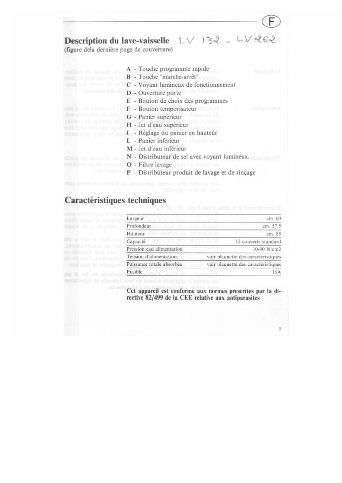 Rosieres LV 262, LV 132 User Manual