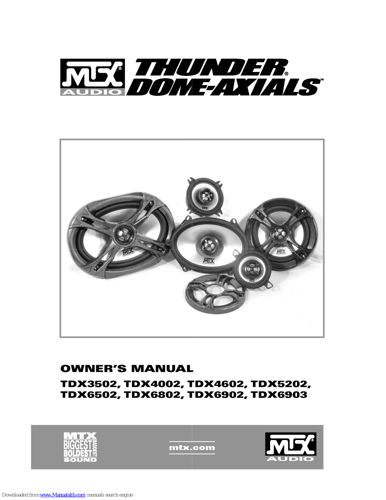 MTX TDX4002, TDX3502, TDX6802, TDX4602, TDX6502 Owner's Manual