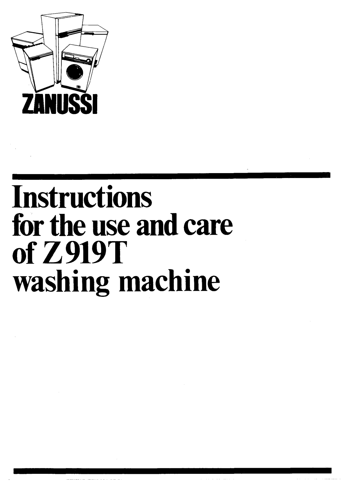 Zanussi Z919T User Manual