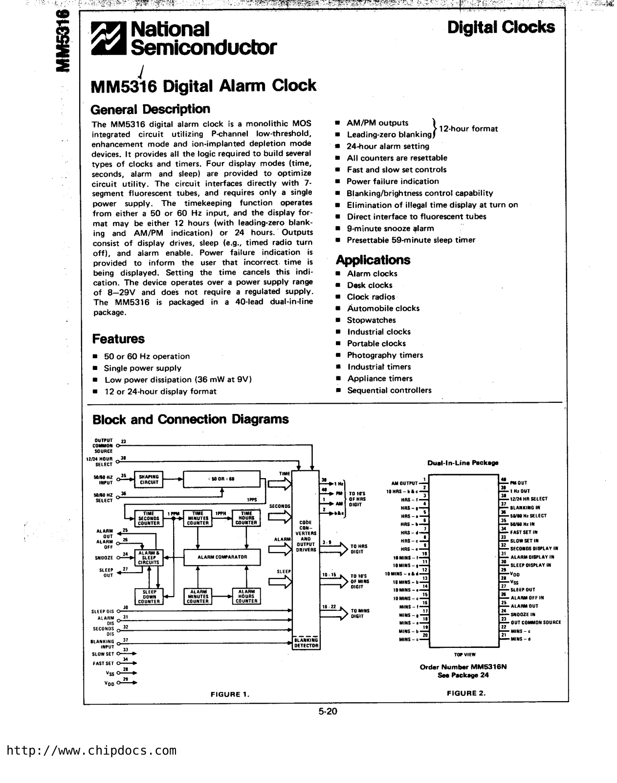 NSC MM5316N Datasheet