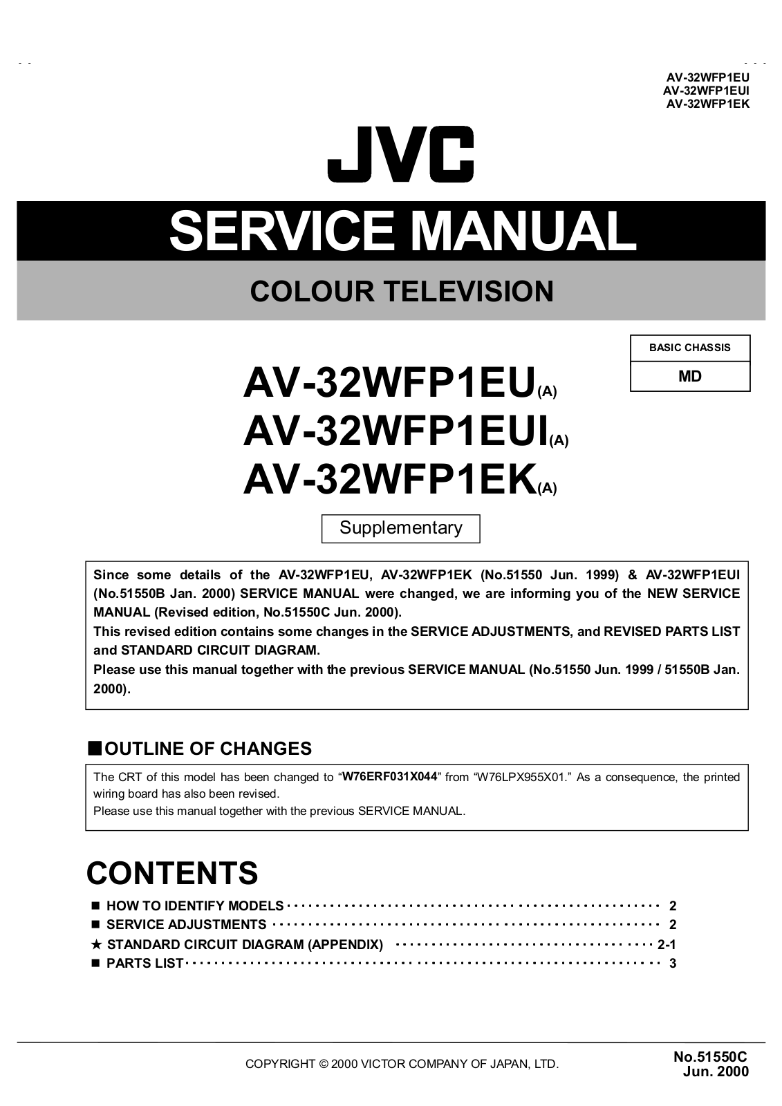 JVC AV-32WFP1EK(A), AV-32WFP1EU(A), AV-32WFP1EUI(A) Service Manual