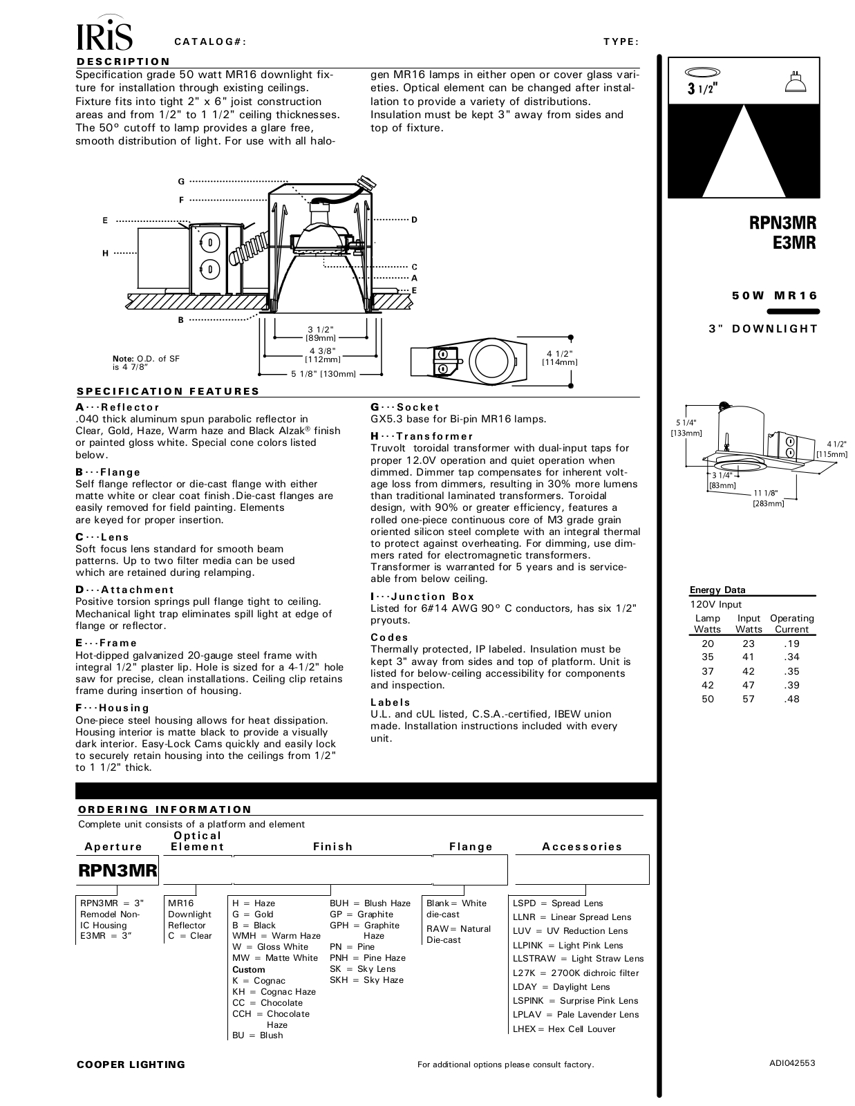 Cooper Lighting RPN3MR User Manual