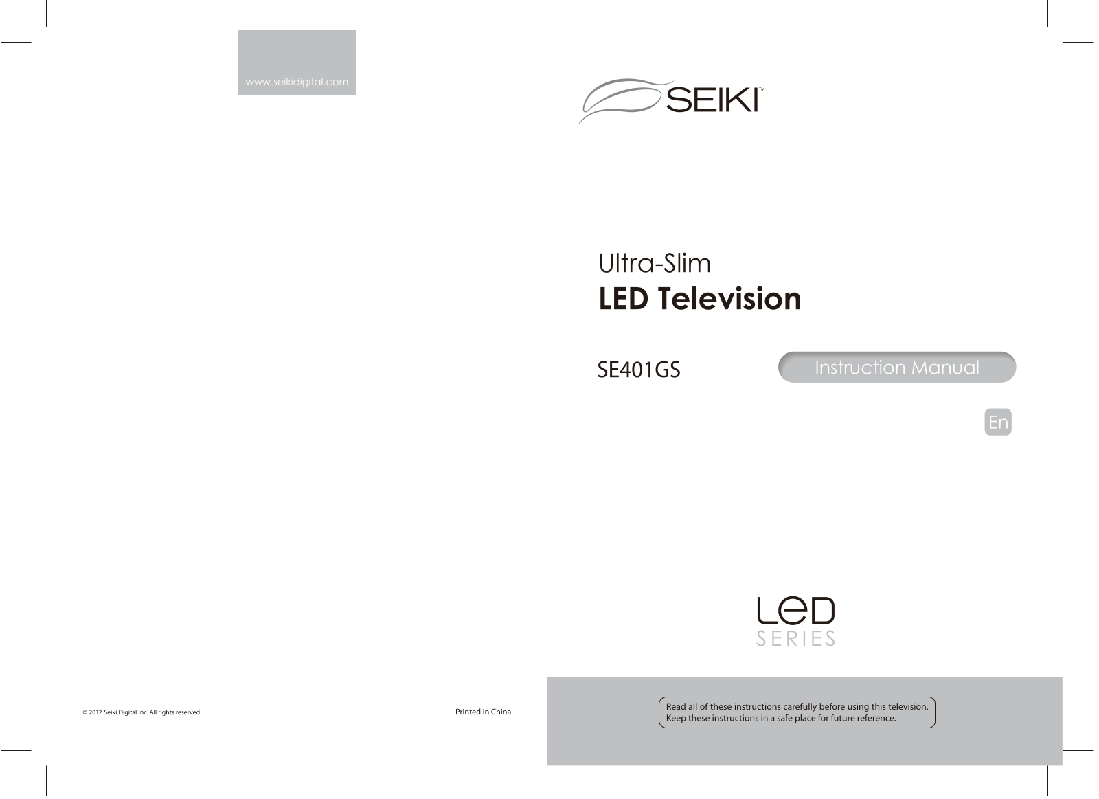 SEIKI SE401GS User Manual